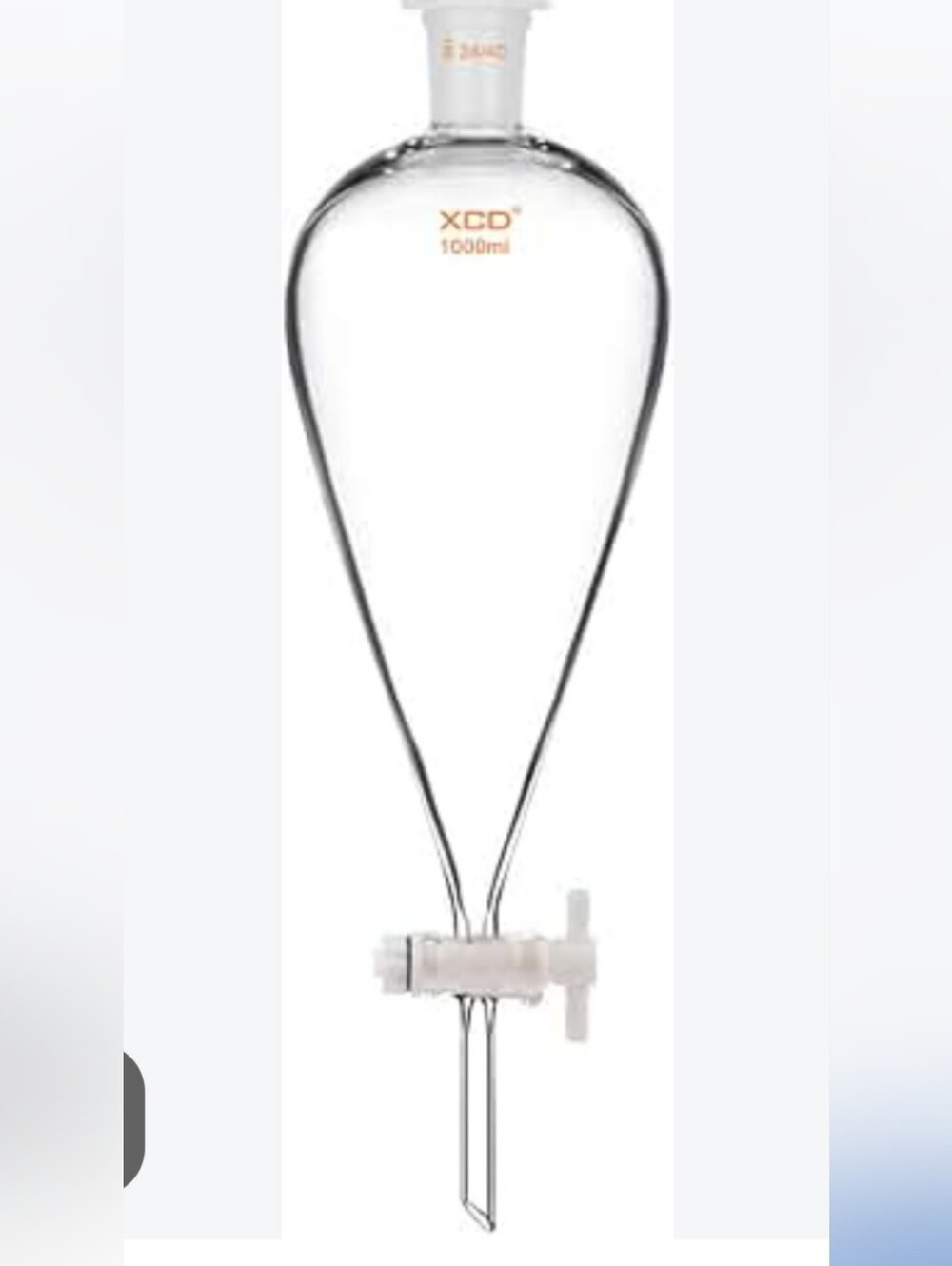 1000mL Separatory Funnel with Stand and Clamps for Chemical Biological Lab
